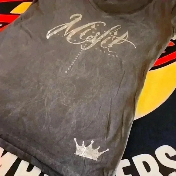 Misfit 2xl Black and Gray Marbled T with silver shimmer - Picture 2 of 7